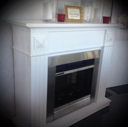 Electric Fireplace with White frame