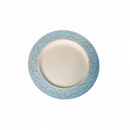 Round Plate with Blue Rim 27cm
