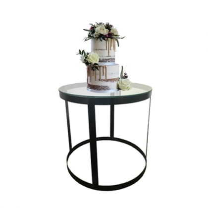 Cake table black steel round base