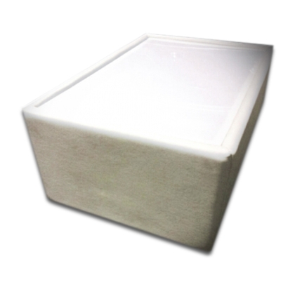 Leather Lighted coffee table white 80x50cm