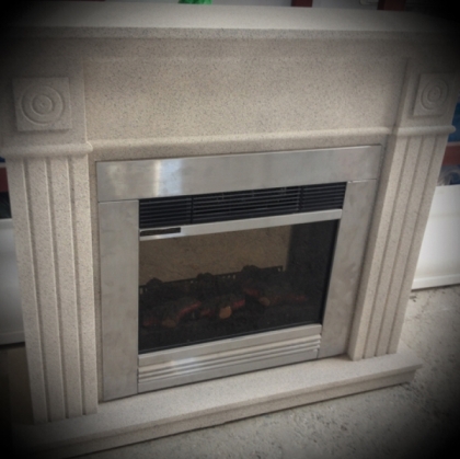 Electric Fireplace with grey grainy frame