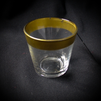 Gold rim Glass Votive Holder