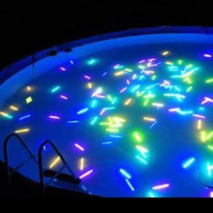 Glow sticks in a water