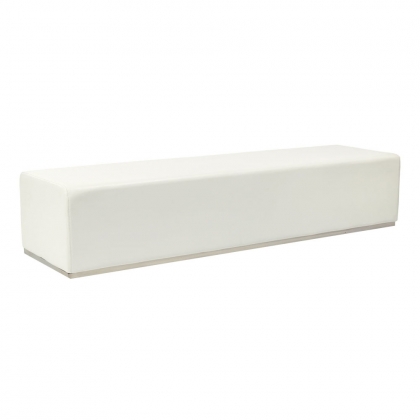 Bench - White leather 250cm