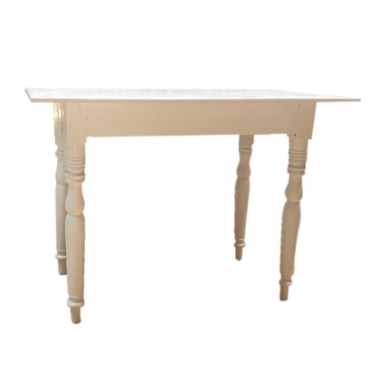 White Classic Wooden Side Table  109 X 70  X 80 hight