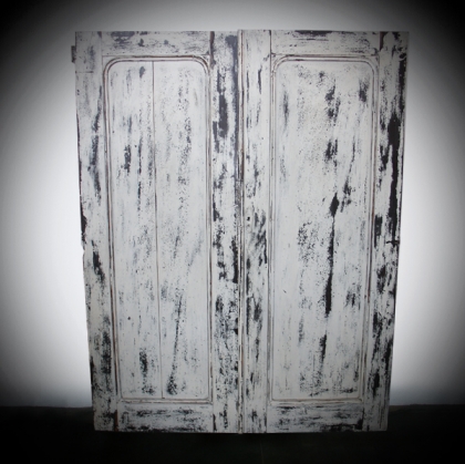 Rustic village White Wash Old Door