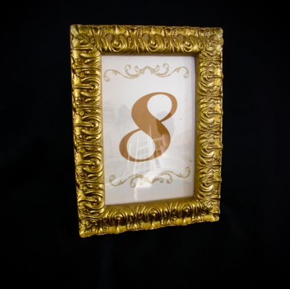 Table Number - Gold Frame