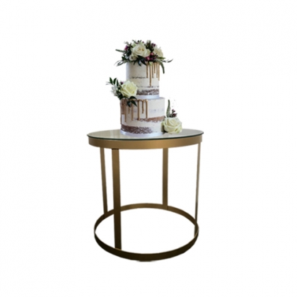 Cake table gold steel round base