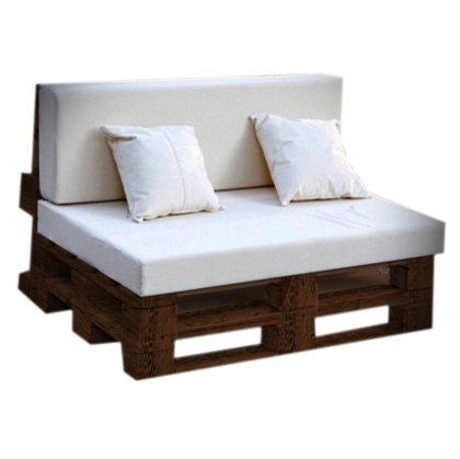 Couch Pallet Brown with White Cushion