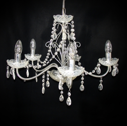 Chandelier with Crystals (5 light bulbs )