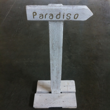 Wooden White Wash Directional Sign