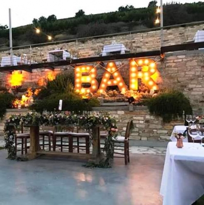 BAR lighted letters