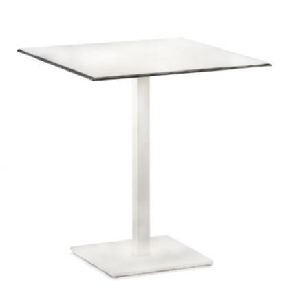Small steel square table white 80x80cm