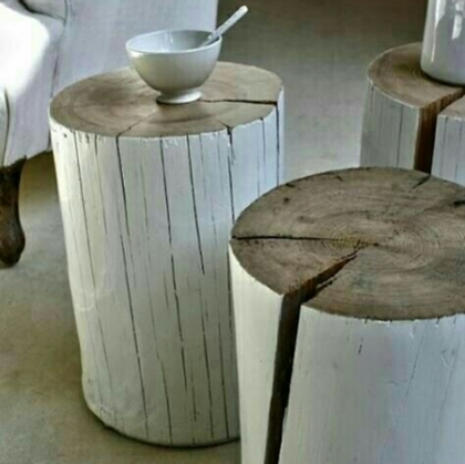 Wood log white