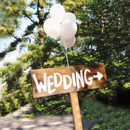 Wedding Wooden Directional Sign
