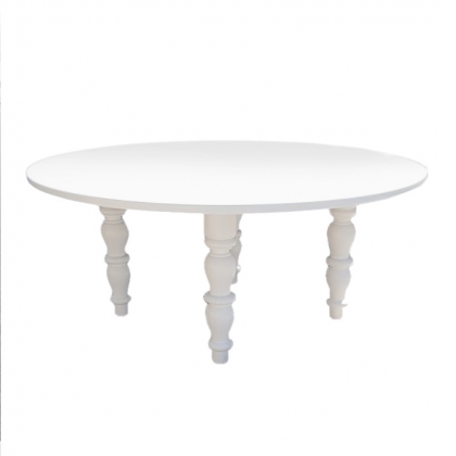 Wooden table Round Classic White
