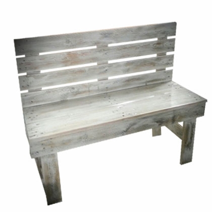 Bench Wooden Rustic white