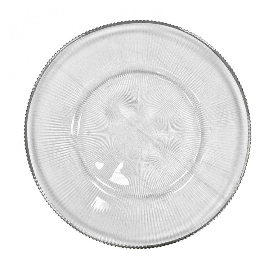 Charger Plate - Elegant Glass With Silver Rim